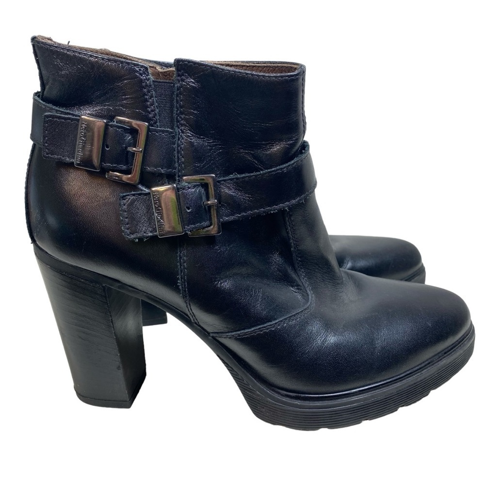 Nero Giardini High Heels Ankle‎ Boots Plateau Black Leather Womens 8.5 US 39 EU